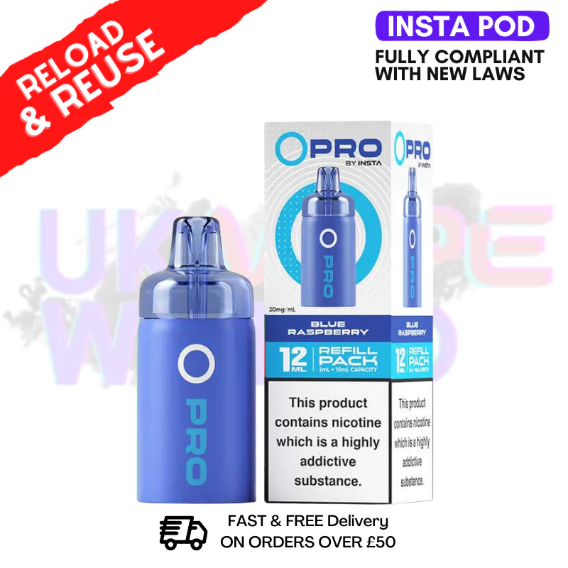 20MG Blue Sour Raspberry Insta O Pro Refil Pack (12ML)