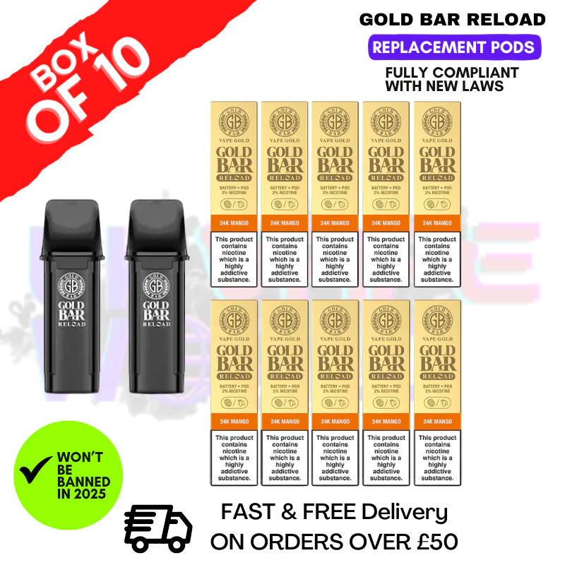 24K Mango Gold Bar Reload Prefilled Pods Box of 10