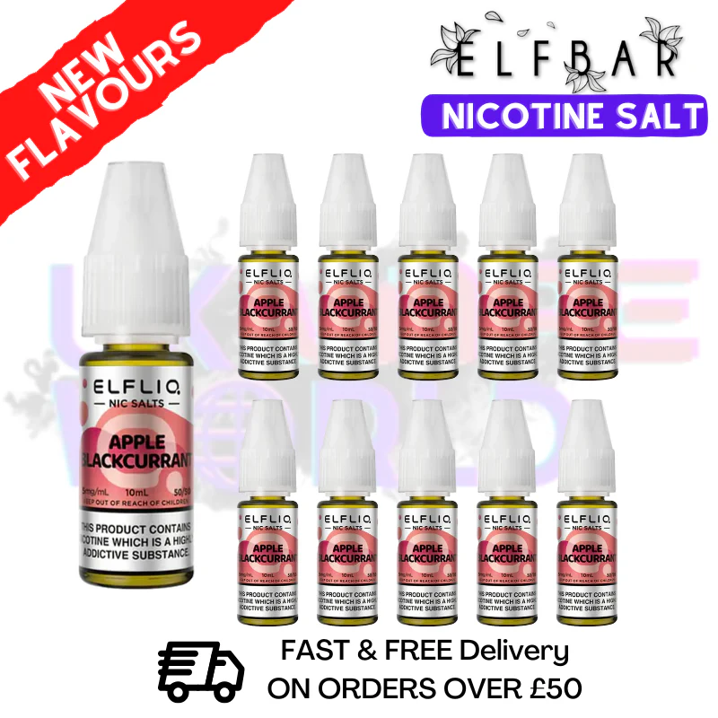 Apple Blackcurrant ElfLiq Nic Salt BOX OF 10 - ONLY £14.99