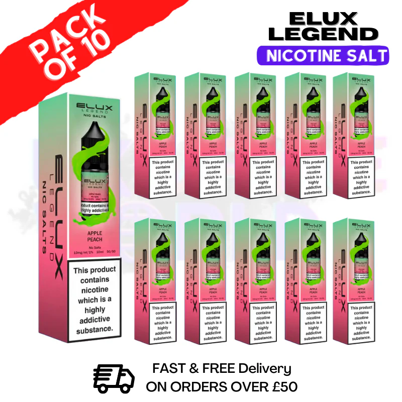 Apple Peach Elux Legend Nic Salt BOX OF 10