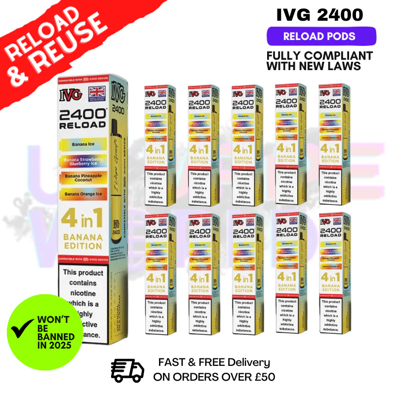 Banana Edition IVG 2400 RELOAD Pods - Box Of 10