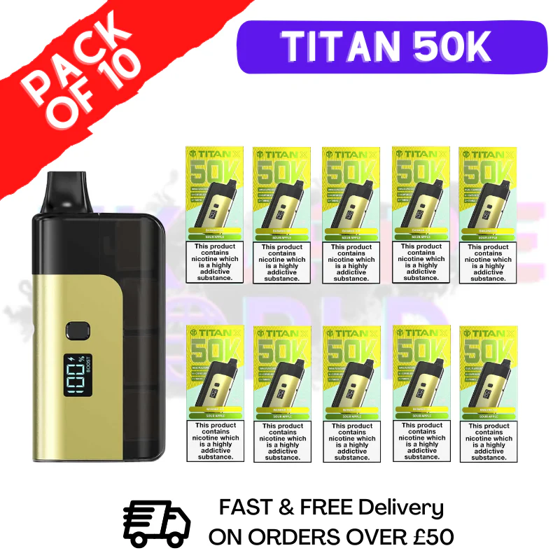 Banana Ice Titan X 50000 Puff Pod Kit Box Of 10