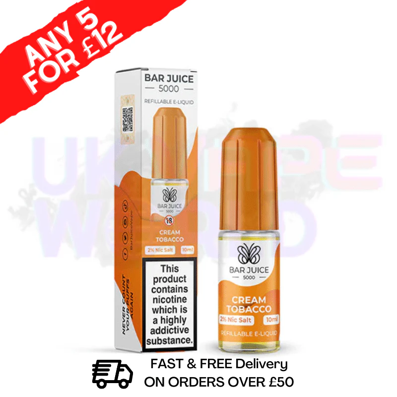 Bar Juice 5000 Nicsalt E-Juice Cream Tobacco Flavour