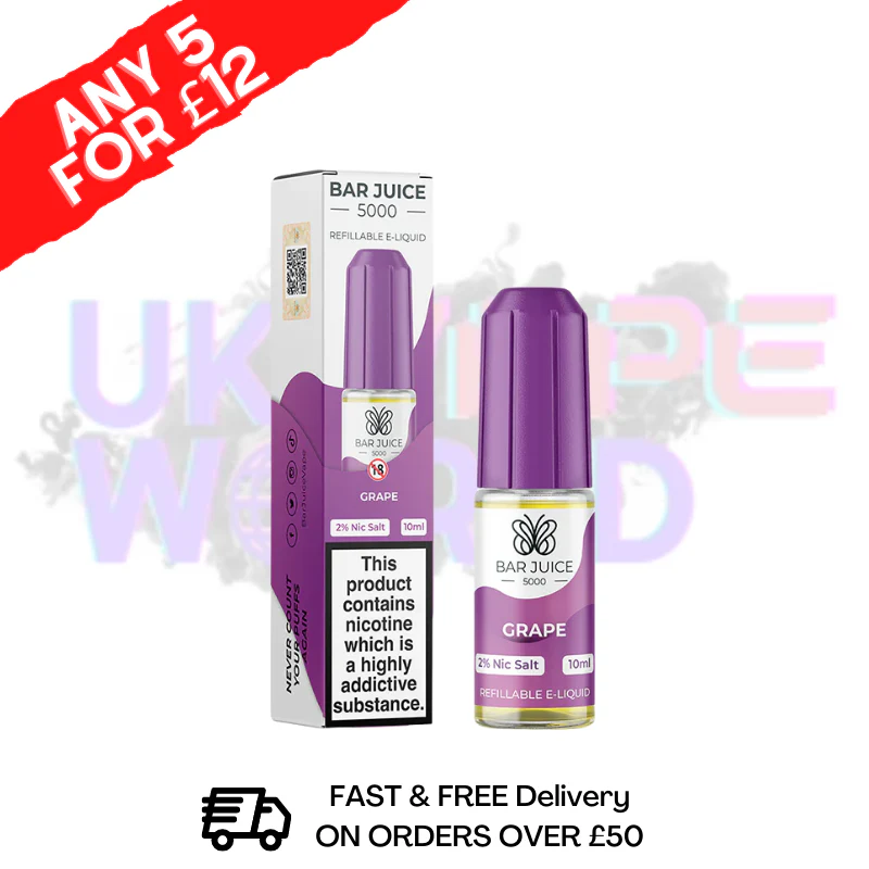 Bar Juice 5000 NicSalt E-Juice "Grape" | 5 For £12