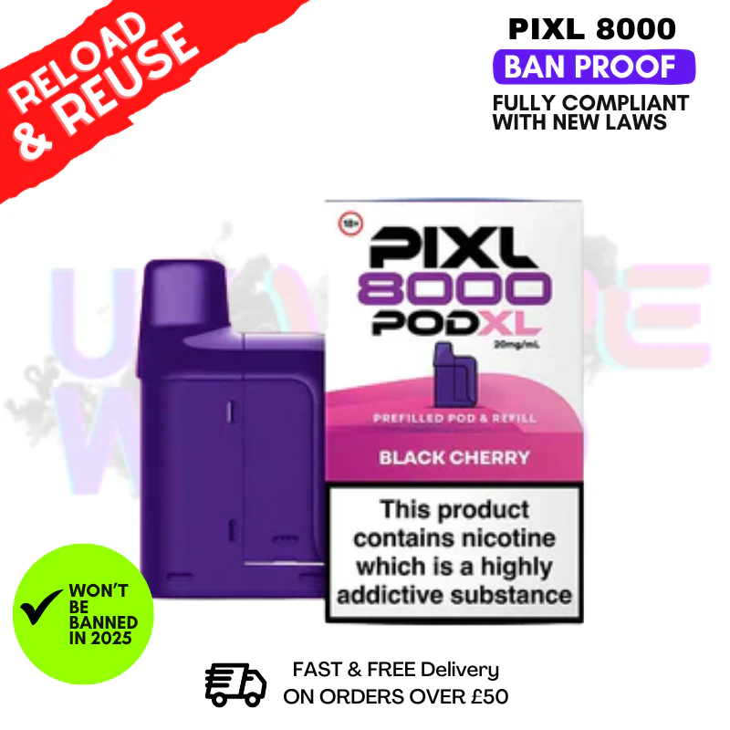 Black Cherry Pixl 8K Replacement Pods (Refil Pack)