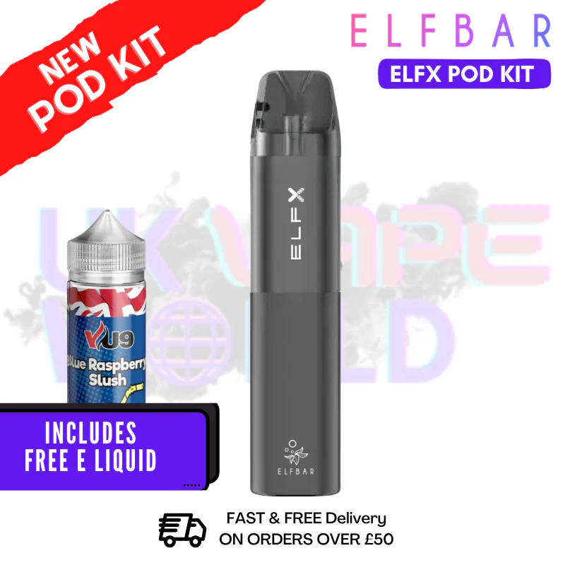Black Elf Bar ELFX Refillable Pod Vape Kit