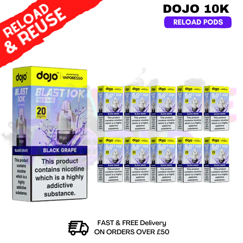 Black Grape Dojo Blast 10K Replacement Pods Box Of 10
