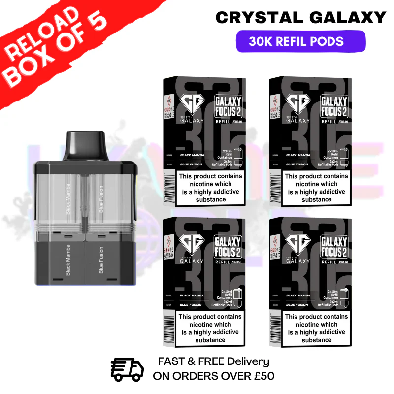 Black mamba Crystal Galaxy 30K Replacement Pods Box Of 5