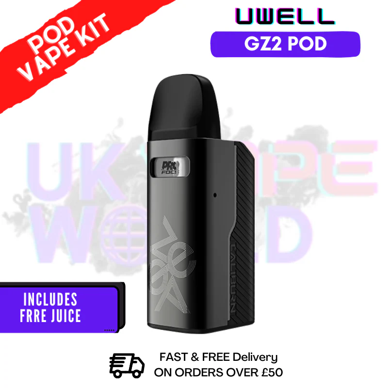 Black Uwell Caliburn GZ2 Pod Kit + Free Nic Salt