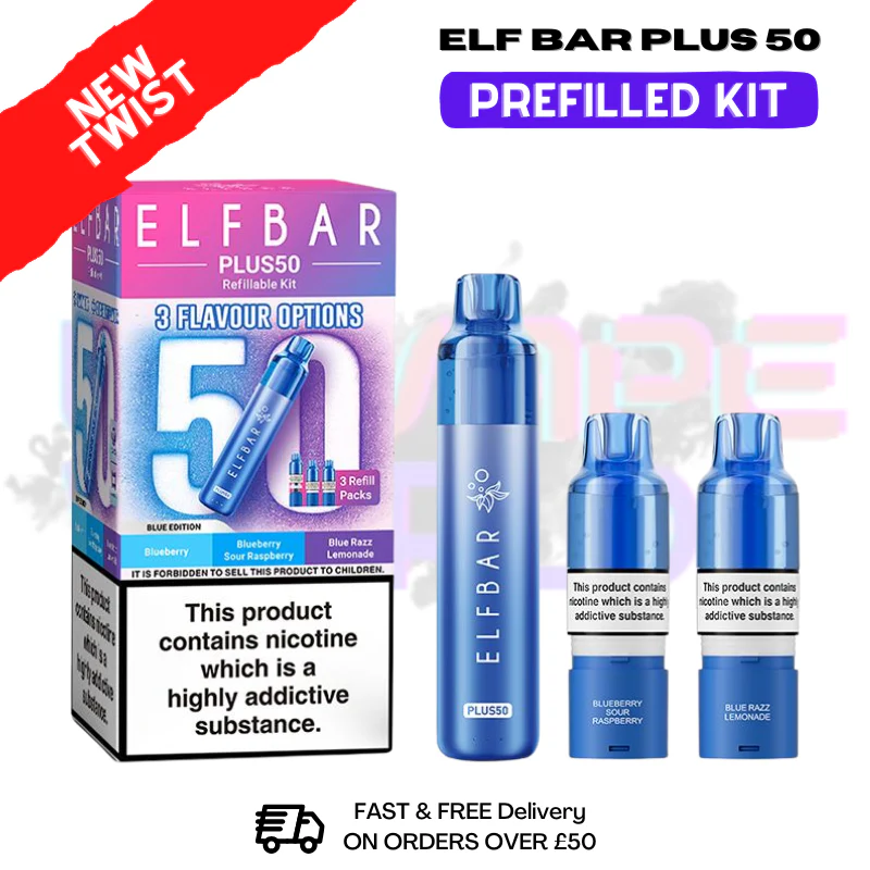 Blue Edition Elf Bar 50K Puff Plus Kit - Only £8.99