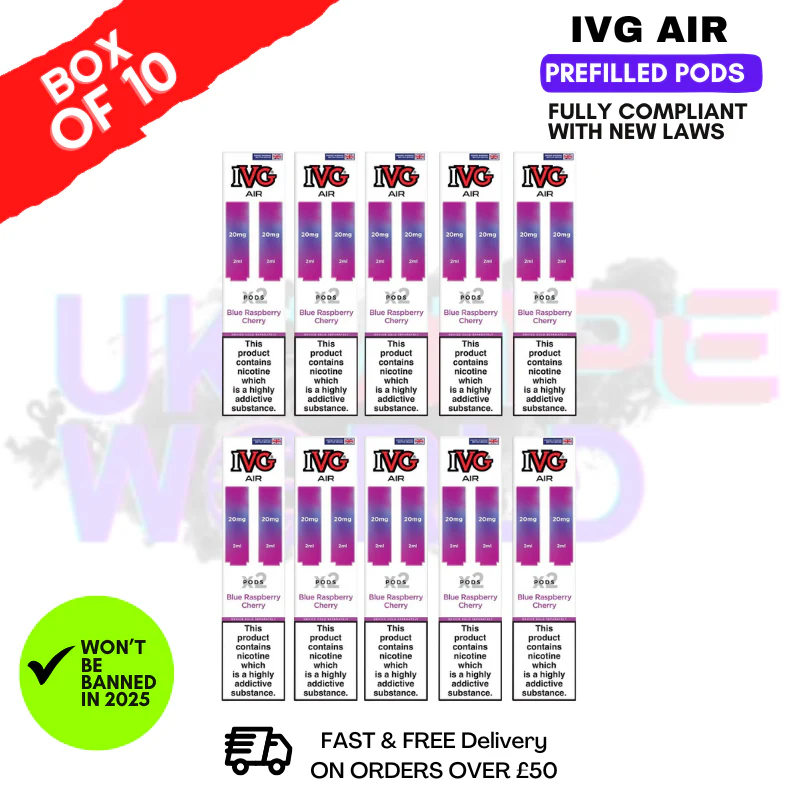 Blue Raspberry Cherry IVG AIR Prefilled Pod Box Of 10