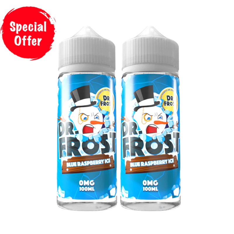 Blue Raspberry Ice Flavour Dr Frost 100ML Shortfill E Liquid - Image 2