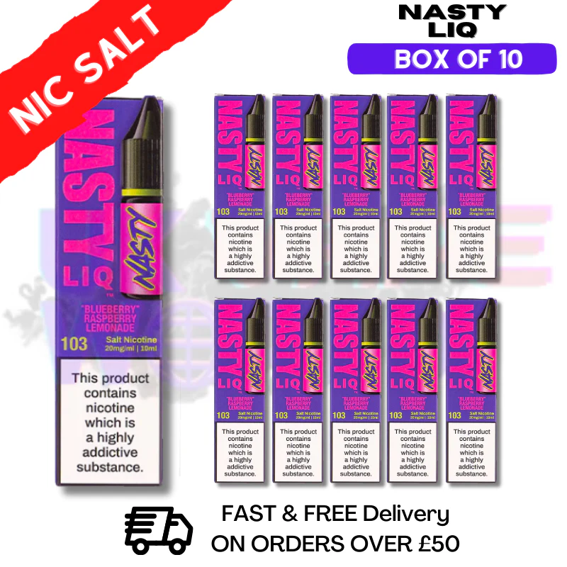 Blue Raspberry Lemonade - NastyLiq Nic Salt Box Of 10