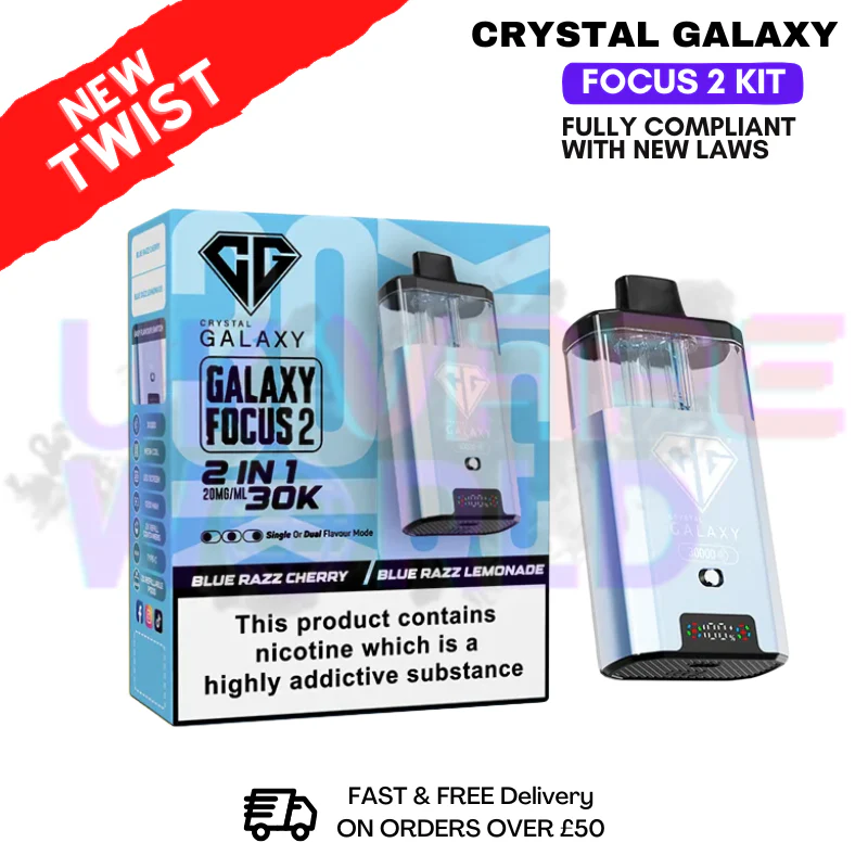 Blue Razz Cherry Crystal Galaxy 30K Focus 2 Puff Kit