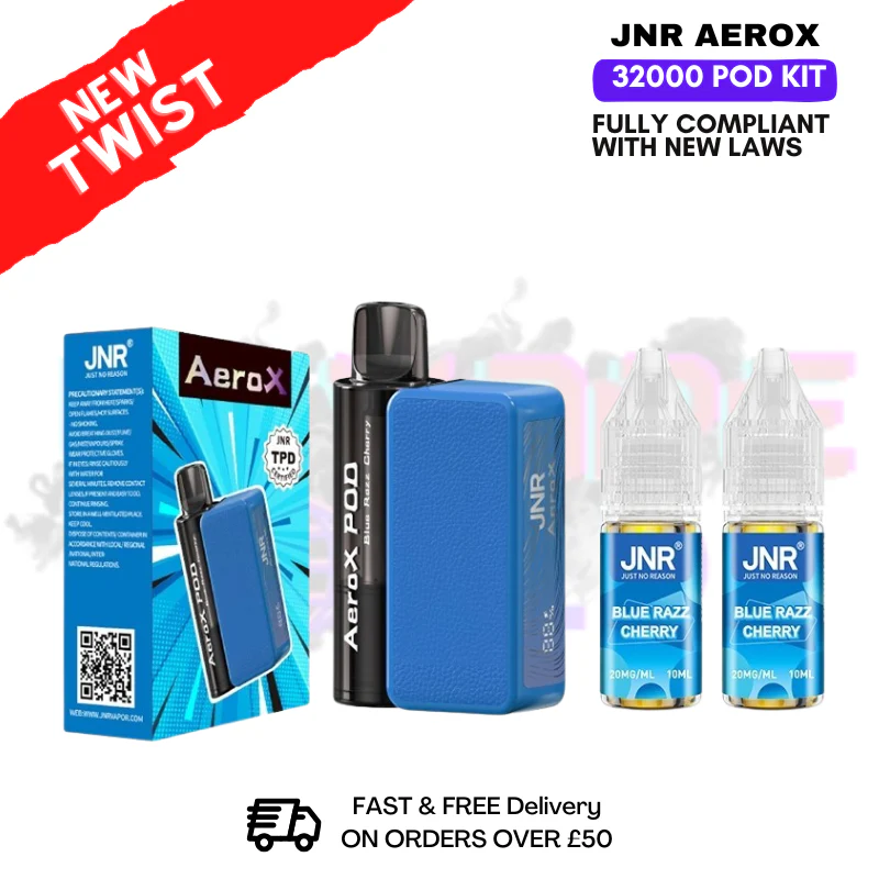⁠Blue razz Cherry JNR AeroX 32K 32000 Puff Pod Kit
