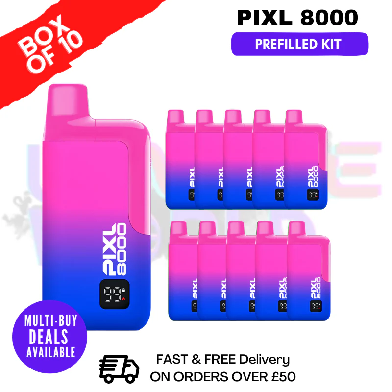 Blue Razz Chew Pixl 8000 Kits Box Of 10