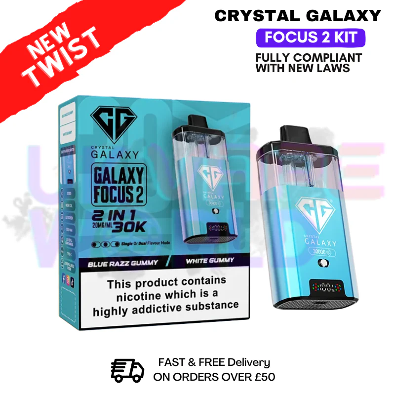 Blue Razz Gummy Crystal Galaxy 30K Focus 2 Puff Kit