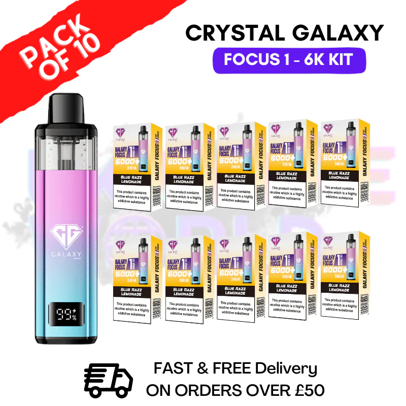 Blue Razz Lemonade Crystal Galaxy Focus 6K Kits Box Of 10