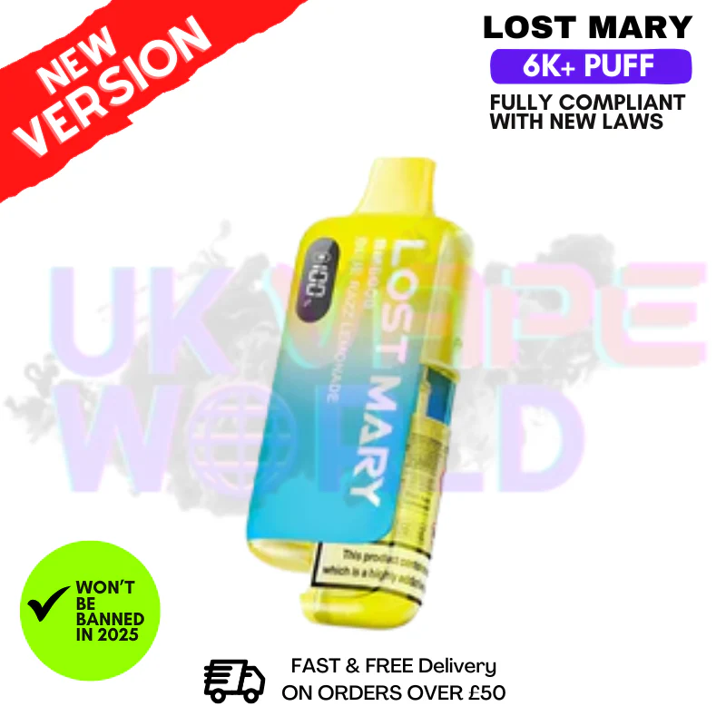 Blue Razz Lemonade Lost Mary 6K Puff Pod Kit - Only £8.99
