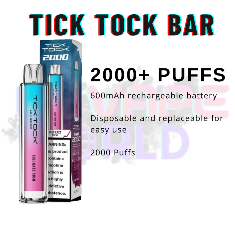 Blue Razz Rush Tick Tock Mini 2000 Puff Kit - Image 3