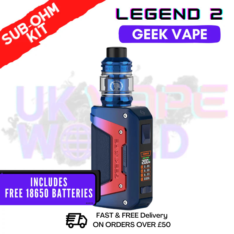 Blue Red GeekVape Aegis Legend 2 L200 Sub Ohm Kit - ONLY £44.99