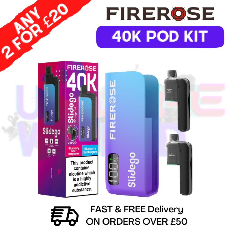 Blue Sour Raspberry Firerose SlideGo 40K Prefilled Pod Kit