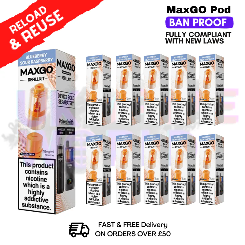 Blue Sour Raspberry MaxGo Replacement Pod Box Of 10