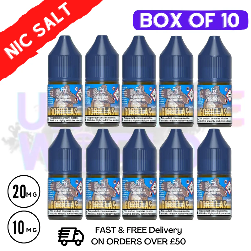 Blue Sour Raspberry RandM Tornado 7000 Nic Salt BOX OF 10