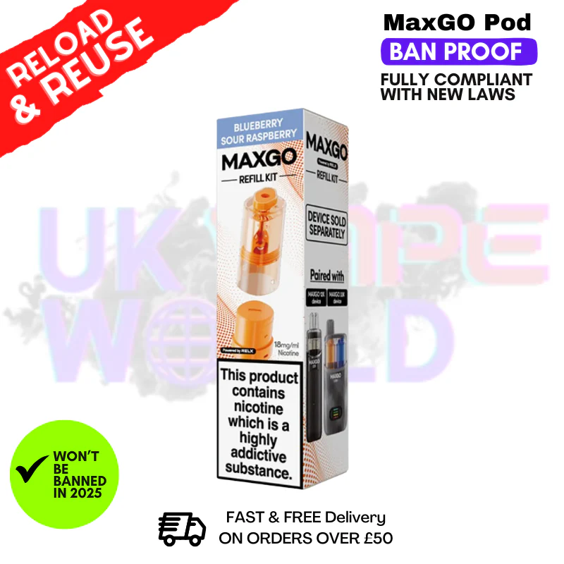 Blue Sour Raspberry Relx MaxGo Replacement Pod