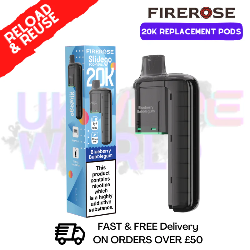 Blueberry Bubblegum Firerose SlideGo 20K Replacement Pods