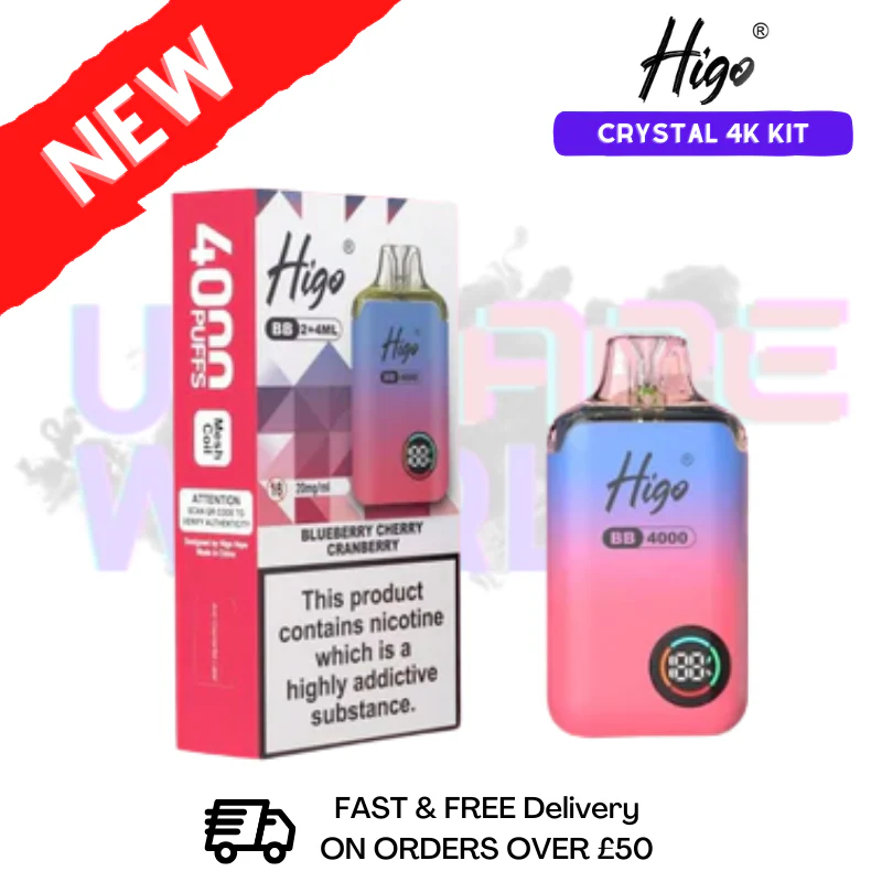Blue Cherry Cranberry Crystal Higo 4K 4000 Puff Pod Kit
