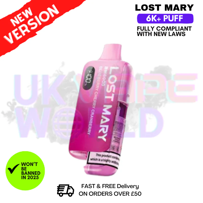 Blue Cherry Cranberry Lost Mary 6K Puff Pod Kit - Only £8.99