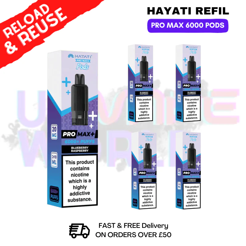 Blueberry Raspberry Hayati ProMax 6K Replacement Pods Box Of 5