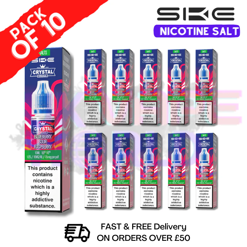 Blueberry Sour Raspberry Crystal SKE Nic Salt Box / Pack Of 10