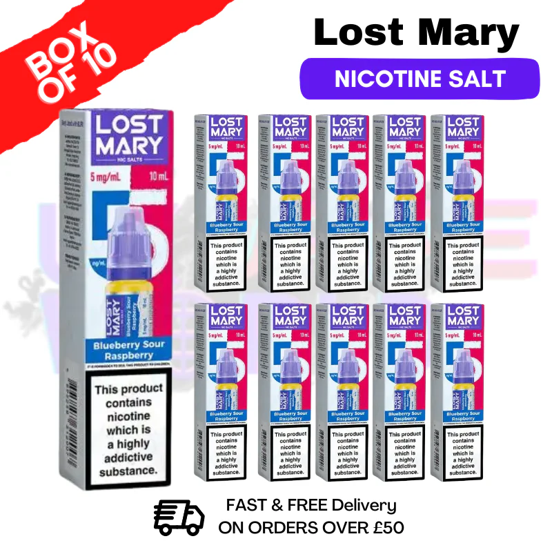 Blueberry Sour Raspberry Lost Mary Nic Salt BOX OF 10