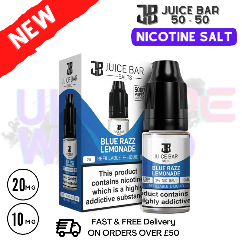 Blue Razz Lemonade Juice Bar Nic Salt 10ML eLiquid Only £1.99