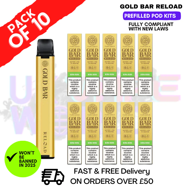 Bora Bora Gold Bar Reload Prefilled Pod Kit Box of 10