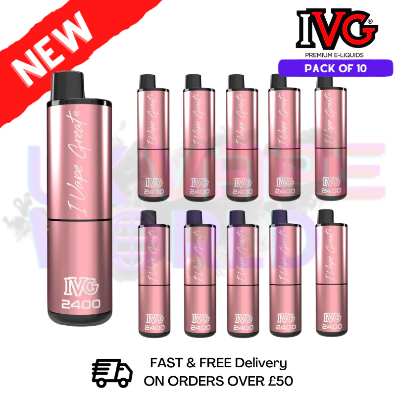 Box Of 10 - Strawberry Mint MENTHOL Mojito IVG 2400 Prefilled Pen Kit