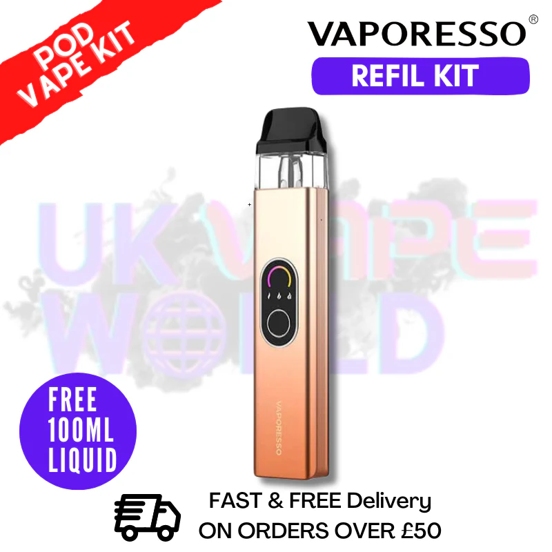 Champagne Gold Vaporesso Xros 4 Pod Vape Kit + Free 100ML Eliquid