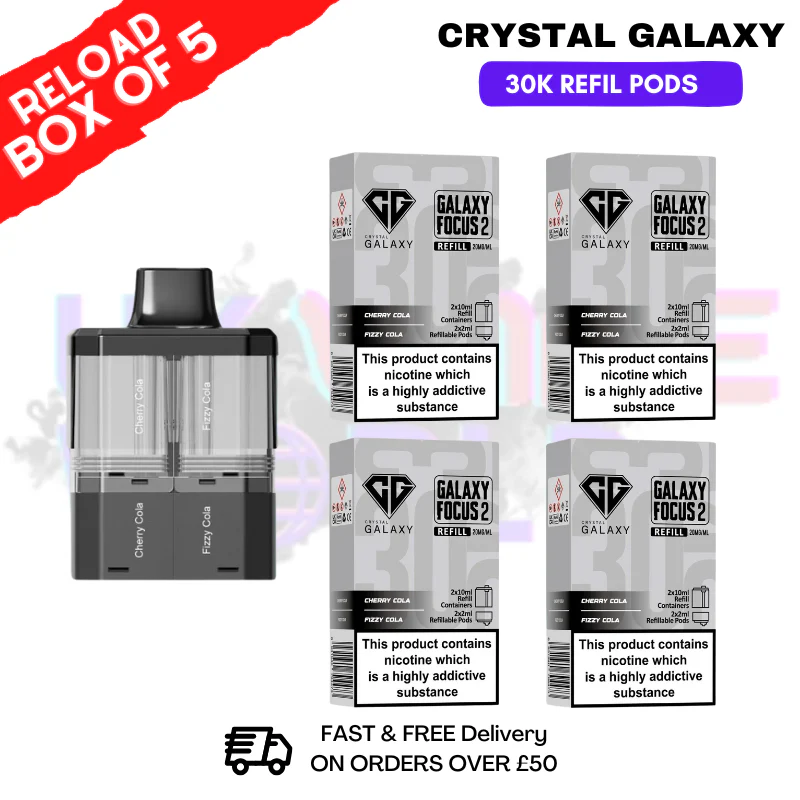 Cherry Cola Crystal Galaxy 30K Replacement Pods Box Of 5