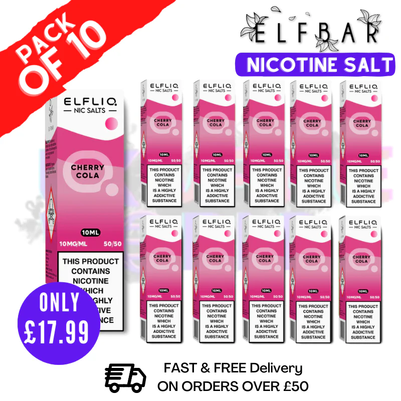 Cherry Cola ElfLiq Nic Salt BOX OF 10 - ONLY £17.99