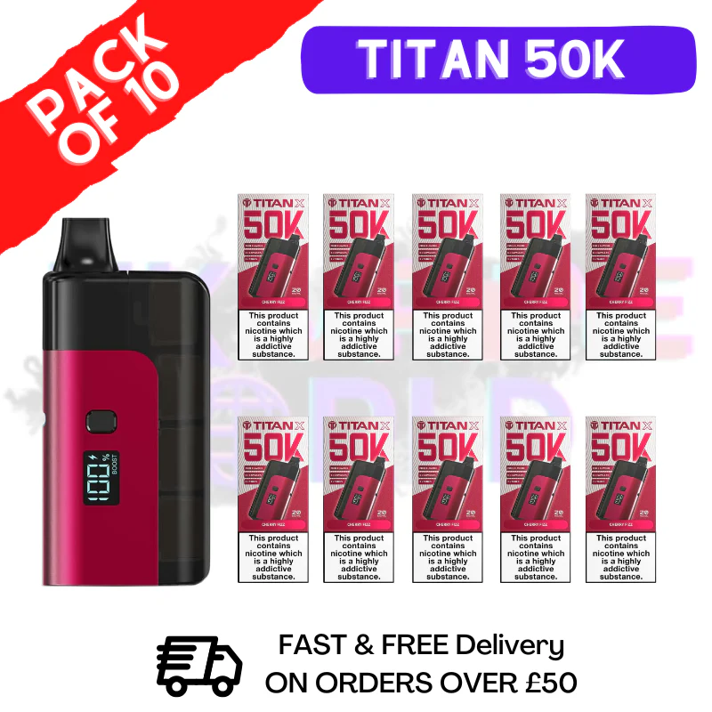 Cherry Fizz Titan X 50000 Puff Pod Kit Box Of 10