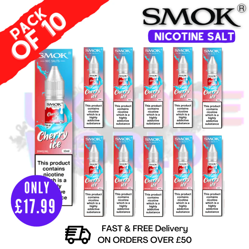 Cherry Ice Smok Nic Salt E Liquid BOX OF 10
