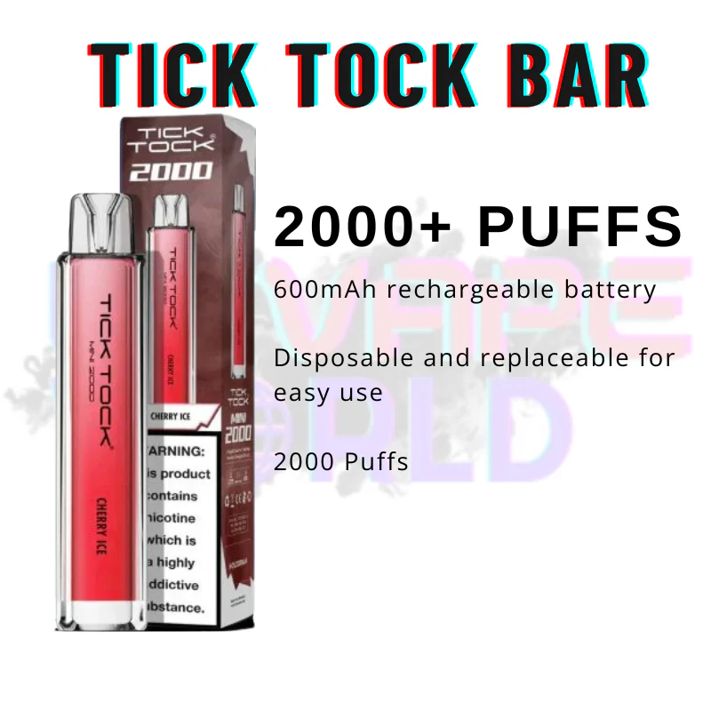 Cherry Ice Tick Tock Mini 2000 Puff Kit - Image 3