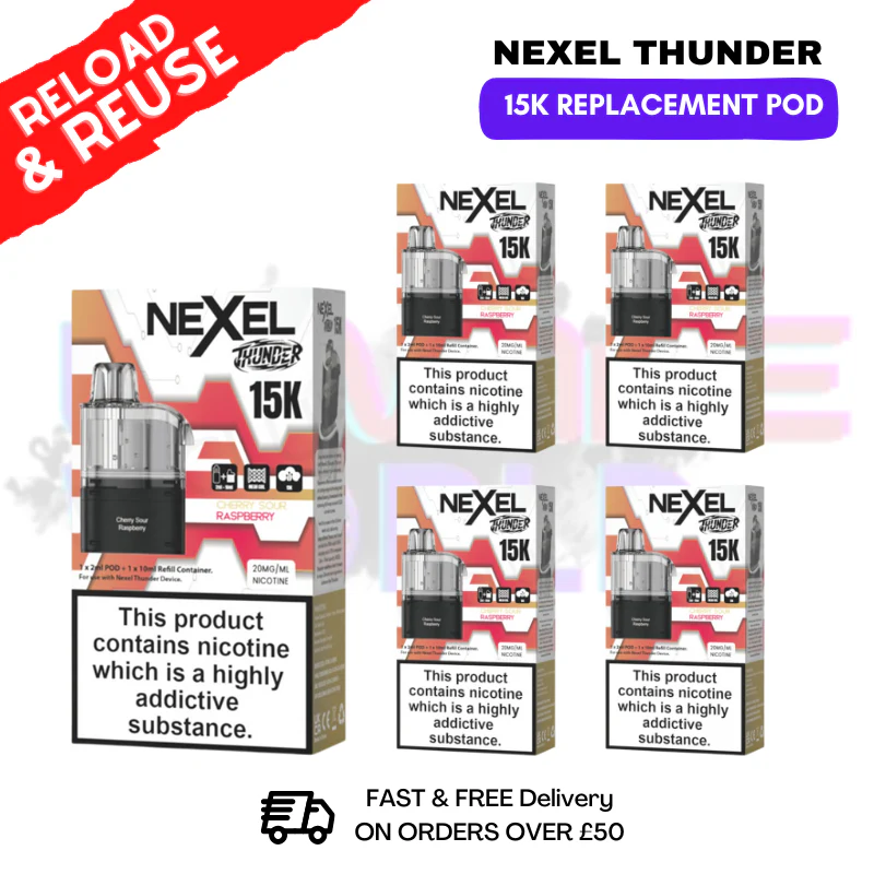 Cherry Sour Raspberry Nexel 15K REPLACEMENT PODS BOX OF 5