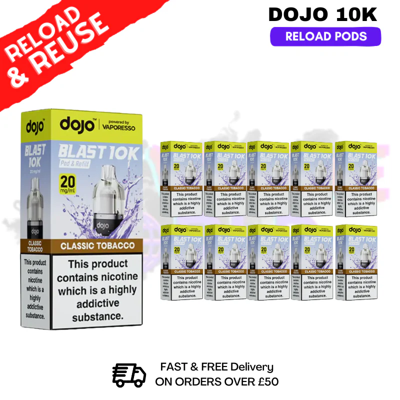 Classic Tobacco Dojo Blast 10K Replacement Pods Box Of 10