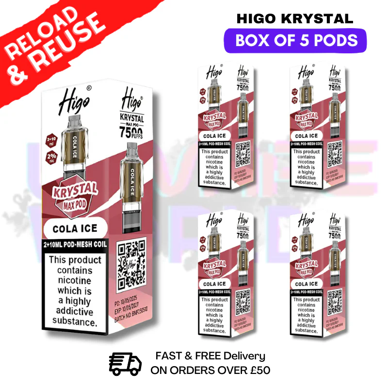 Cola Ice Krystal Higo Max Replacement Pods BOX OF 5