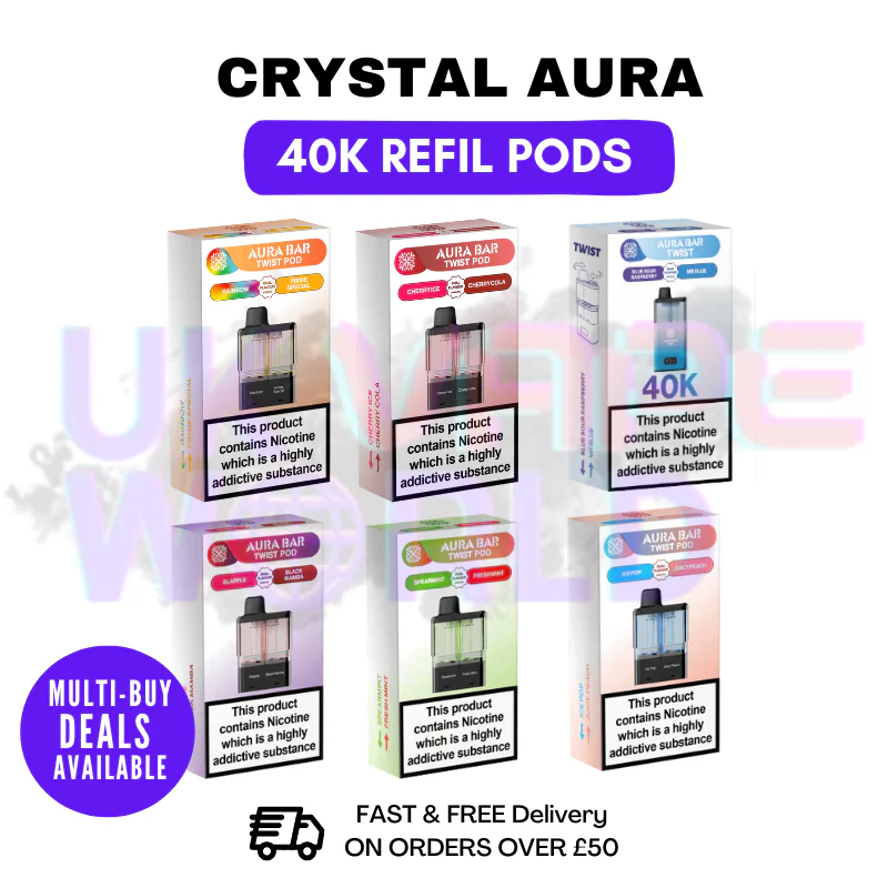 Crystal AURA 40K Replacement Pods Refils - £6.79