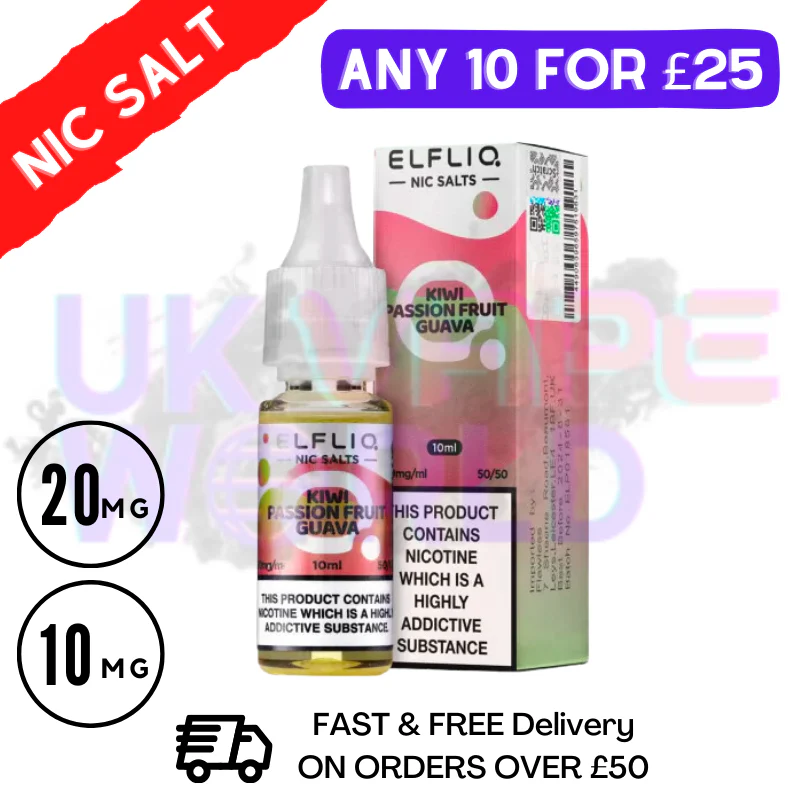 ElfLiq 'Kiwi Passion Fruit Guava' Nic Salt 10ML eLiquid