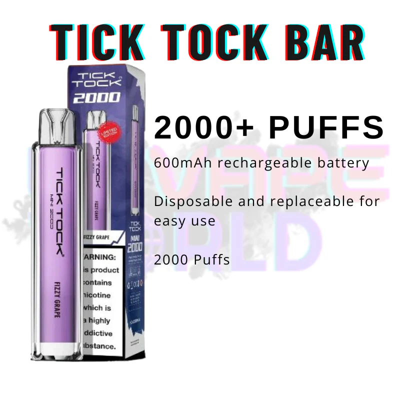 Fizzy Grape Tick Tock Mini 2000 Puff Kit - Image 3